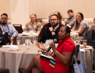 Volunteer participating in a discussion at AMA leadership summit
